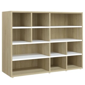 vidaXL Sideboard Weiß und Sonoma-Eiche 97x32x72 cm Holzwerkstoff
