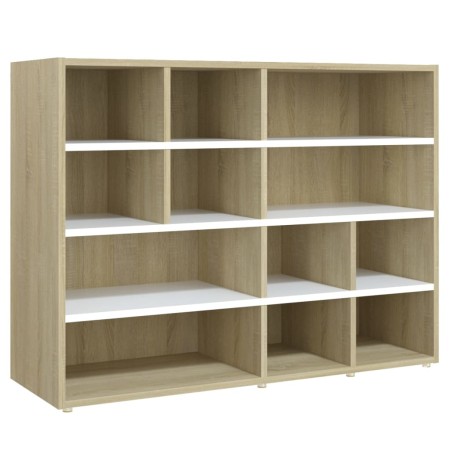 vidaXL Sideboard Weiß und Sonoma-Eiche 97x32x72 cm Holzwerkstoff