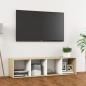 vidaXL TV-Schrank Weiß Sonoma-Eiche 142,5x35x36,5 cm Holzwerkstoff vidaXL TV-Schrank Weiß Sonoma-Eiche 142,5x35x36,5 cm Holzwerkstoff