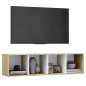 vidaXL TV-Schrank Weiß Sonoma-Eiche 142,5x35x36,5 cm Holzwerkstoff vidaXL TV-Schrank Weiß Sonoma-Eiche 142,5x35x36,5 cm Holzwerkstoff