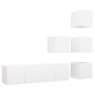 vidaXL 6-tlg. TV-Schrank-Set Weiß Holzwerkstoff vidaXL 6-tlg. TV-Schrank-Set Weiß Holzwerkstoff