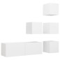vidaXL 5-tlg. TV-Schrank-Set Weiß Holzwerkstoff vidaXL 5-tlg. TV-Schrank-Set Weiß Holzwerkstoff