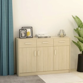 vidaXL Sideboard Sonoma-Eiche 110x30x75 cm Holzwerkstoff