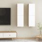 vidaXL TV-Schränke 2Stk. Weiß Sonoma-Eiche 30,5x30x110cm Holzwerkstoff vidaXL TV-Schränke 2Stk. Weiß Sonoma-Eiche 30,5x30x110cm Holzwerkstoff