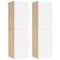 vidaXL TV-Schränke 2Stk. Weiß Sonoma-Eiche 30,5x30x110cm Holzwerkstoff vidaXL TV-Schränke 2Stk. Weiß Sonoma-Eiche 30,5x30x110cm Holzwerkstoff