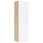 vidaXL TV-Schränke 2Stk. Weiß Sonoma-Eiche 30,5x30x110cm Holzwerkstoff vidaXL TV-Schränke 2Stk. Weiß Sonoma-Eiche 30,5x30x110cm Holzwerkstoff