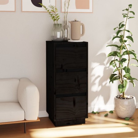 vidaXL Sideboard Schwarz 32x34x75 cm Massivholz Kiefer