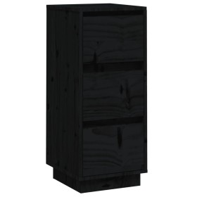 vidaXL Sideboard Schwarz 32x34x75 cm Massivholz Kiefer