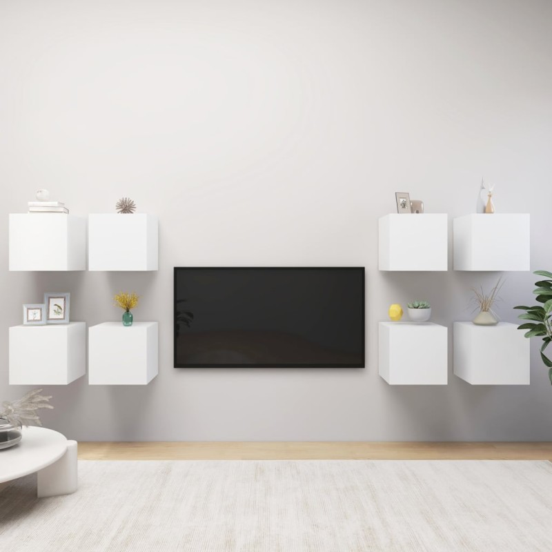 vidaXL TV-Wandschränke 8 Stk. Weiß 30,5x30x30 cm vidaXL TV-Wandschränke 8 Stk. Weiß 30,5x30x30 cm