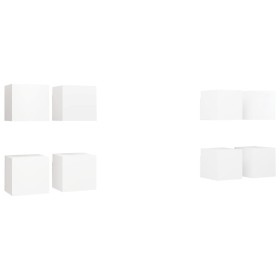 vidaXL TV-Wandschränke 8 Stk. Weiß 30,5x30x30 cm