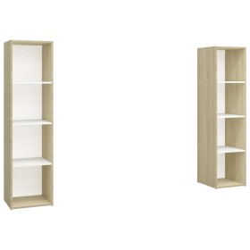 vidaXL TV-Schränke 2 Stk. Weiß Sonoma-Eiche 142,5x35x36,5cm