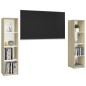 vidaXL TV-Schränke 2 Stk. Weiß Sonoma-Eiche 142,5x35x36,5cm vidaXL TV-Schränke 2 Stk. Weiß Sonoma-Eiche 142,5x35x36,5cm