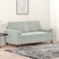 vidaXL 2-Sitzer-Sofa mit Zierkissen Hellgrau 140 cm Samt vidaXL 2-Sitzer-Sofa mit Zierkissen Hellgrau 140 cm Samt