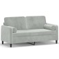 vidaXL 2-Sitzer-Sofa mit Zierkissen Hellgrau 140 cm Samt vidaXL 2-Sitzer-Sofa mit Zierkissen Hellgrau 140 cm Samt
