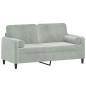 vidaXL 2-Sitzer-Sofa mit Zierkissen Hellgrau 140 cm Samt vidaXL 2-Sitzer-Sofa mit Zierkissen Hellgrau 140 cm Samt