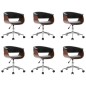 vidaXL Drehbare Esszimmerstühle 6 Stk. Schwarz Kunstleder vidaXL Drehbare Esszimmerstühle 6 Stk. Schwarz Kunstleder