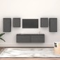 vidaXL TV-Schränke 6 Stk. Grau Massivholz Kiefer vidaXL TV-Schränke 6 Stk. Grau Massivholz Kiefer