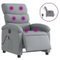 vidaXL Massagesessel Elektrisch Hellgrau Stoff vidaXL Massagesessel Elektrisch Hellgrau Stoff