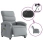 vidaXL Massagesessel Elektrisch Hellgrau Stoff vidaXL Massagesessel Elektrisch Hellgrau Stoff