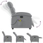 vidaXL Massagesessel Elektrisch Hellgrau Stoff vidaXL Massagesessel Elektrisch Hellgrau Stoff