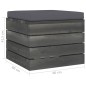 Garten-Paletten-Hocker 2 Stk. mit Kissen Kiefer Massivholz Garten-Paletten-Hocker 2 Stk. mit Kissen Kiefer Massivholz