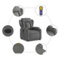 vidaXL Massagesessel Elektrisch Dunkelgrau Stoff vidaXL Massagesessel Elektrisch Dunkelgrau Stoff