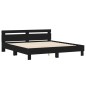 vidaXL Bettgestell mit Kopfteil Schwarz 160x200 cm Holzwerkstoff vidaXL Bettgestell mit Kopfteil Schwarz 160x200 cm Holzwerkstoff