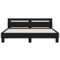 vidaXL Bettgestell mit Kopfteil Schwarz 160x200 cm Holzwerkstoff vidaXL Bettgestell mit Kopfteil Schwarz 160x200 cm Holzwerkstoff