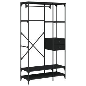 vidaXL Kleiderständer mit Schubladen Schwarz 100x40x180 cm