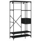 vidaXL Kleiderständer mit Schubladen Schwarz 100x40x180 cm vidaXL Kleiderständer mit Schubladen Schwarz 100x40x180 cm