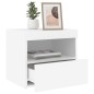 vidaXL Nachttische mit LED-Leuchten 2 Stk. Weiß 50x40x45 cm vidaXL Nachttische mit LED-Leuchten 2 Stk. Weiß 50x40x45 cm