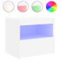 vidaXL Nachttische mit LED-Leuchten 2 Stk. Weiß 50x40x45 cm vidaXL Nachttische mit LED-Leuchten 2 Stk. Weiß 50x40x45 cm