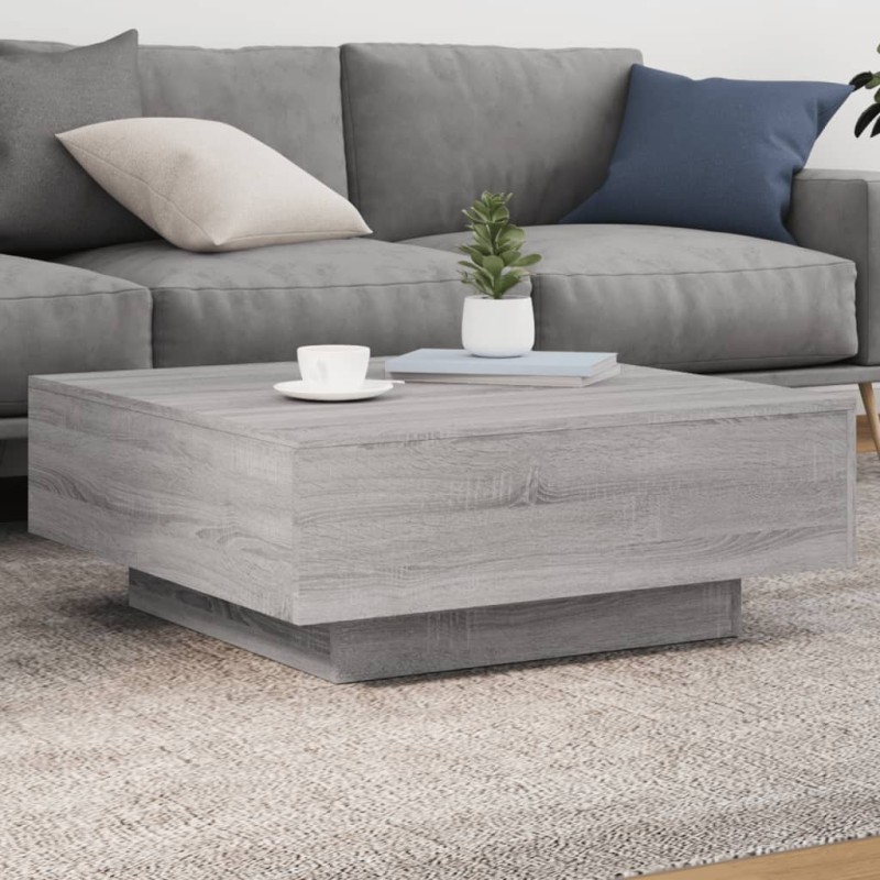 vidaXL Couchtisch Grau Sonoma 80x80x31 cm Holzwerkstoff vidaXL Couchtisch Grau Sonoma 80x80x31 cm Holzwerkstoff