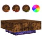 vidaXL Couchtisch mit LED-Leuchten Räuchereiche 80x80x31 cm