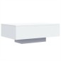 vidaXL Couchtisch mit LED-Leuchten Weiß 85x55x31 cm