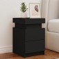 vidaXL Nachttisch mit LED-Leuchten Schwarz 35x39x55 cm vidaXL Nachttisch mit LED-Leuchten Schwarz 35x39x55 cm