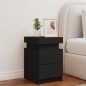 vidaXL Nachttisch mit LED-Leuchten Schwarz 35x39x55 cm vidaXL Nachttisch mit LED-Leuchten Schwarz 35x39x55 cm