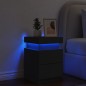 vidaXL Nachttisch mit LED-Leuchten Schwarz 35x39x55 cm vidaXL Nachttisch mit LED-Leuchten Schwarz 35x39x55 cm