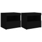 vidaXL Nachttische mit LED-Leuchten 2 Stk. Schwarz 50x40x45 cm vidaXL Nachttische mit LED-Leuchten 2 Stk. Schwarz 50x40x45 cm