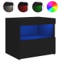 vidaXL Nachttische mit LED-Leuchten 2 Stk. Schwarz 50x40x45 cm vidaXL Nachttische mit LED-Leuchten 2 Stk. Schwarz 50x40x45 cm