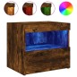 vidaXL Nachttische mit LED-Leuchten 2 Stk. Räuchereiche 50x40x45 cm vidaXL Nachttische mit LED-Leuchten 2 Stk. Räuchereiche 50x40x45 cm