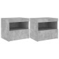 vidaXL Nachttische mit LED-Leuchten 2 Stk. Betongrau 50x40x45 cm vidaXL Nachttische mit LED-Leuchten 2 Stk. Betongrau 50x40x45 cm