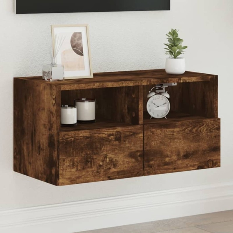 vidaXL TV-Wandschrank Räuchereiche 60x30x30 cm Holzwerkstoff vidaXL TV-Wandschrank Räuchereiche 60x30x30 cm Holzwerkstoff