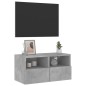 vidaXL TV-Wandschrank Betongrau 60x30x30 cm Holzwerkstoff vidaXL TV-Wandschrank Betongrau 60x30x30 cm Holzwerkstoff
