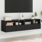 vidaXL TV-Wandschränke 2 Stk. Schwarz 60x30x30 cm Holzwerkstoff vidaXL TV-Wandschränke 2 Stk. Schwarz 60x30x30 cm Holzwerkstoff