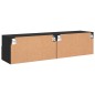 vidaXL TV-Wandschränke 2 Stk. Schwarz 60x30x30 cm Holzwerkstoff vidaXL TV-Wandschränke 2 Stk. Schwarz 60x30x30 cm Holzwerkstoff