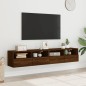 vidaXL TV-Wandschränke 2 Stk. Braun Eiche-Optik 80x30x30 cm vidaXL TV-Wandschränke 2 Stk. Braun Eiche-Optik 80x30x30 cm