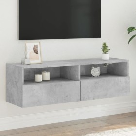 vidaXL TV-Wandschrank Betongrau 100x30x30 cm Holzwerkstoff