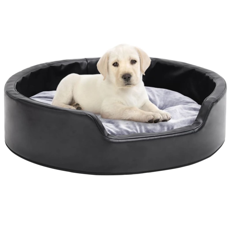 vidaXL Hundebett Schwarz-Grau 69x59x19 cm Plüsch und Kunstleder vidaXL Hundebett Schwarz-Grau 69x59x19 cm Plüsch und Kunstleder