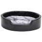 vidaXL Hundebett Schwarz-Grau 69x59x19 cm Plüsch und Kunstleder vidaXL Hundebett Schwarz-Grau 69x59x19 cm Plüsch und Kunstleder